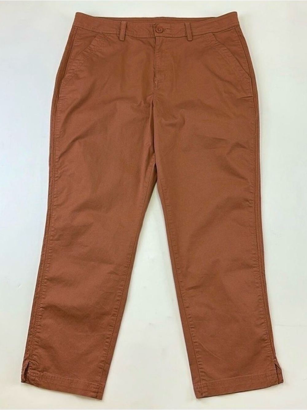 Eddie Bauer stretch cotton chinos Legend Wash Straight leg paprika Size 14 women